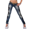 Floral Splice Wigh Denim Sexy Gradient Skinny Women Jeans