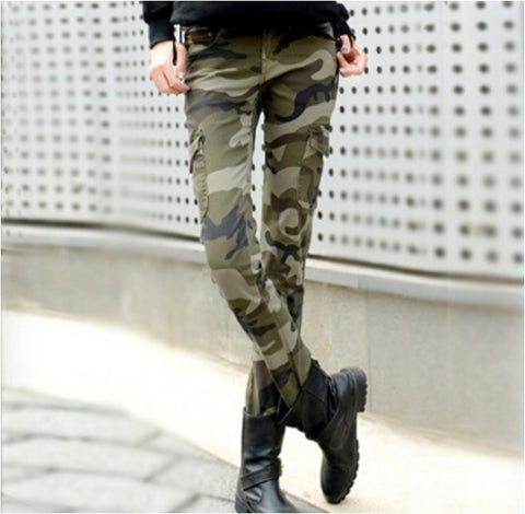 Camo Skinny Jeans Woman Camouflage