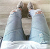 Denim Straight Biker Skinny Jeans Men Ripped Jeans