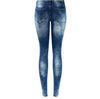 Low Waist Stretch Ripped Legs Skinny Washed Denim