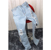 Ripped Hole High Waist Jeans Pants Pencil Trousers
