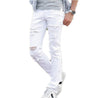 White Ripped Jeans Men With Holes Super Skinny