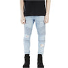 Denim Straight Biker Skinny Jeans Men Ripped Jeans