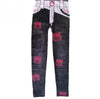 Seamless Imitated Floral Legging Pencil Pants