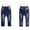 Denim Trousers Kids Dark Blue Designed Pants