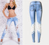 Patchwork Lace Floral Skinny Jeans