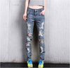 Female Casual Hole Denim Pants