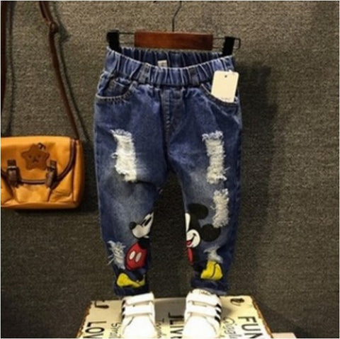 Children Broken Hole Jeans Pants