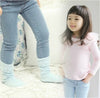 Elastic Solid Blue Jeans Pants Fashion Baby Girls Kids